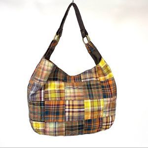 Plaid large plaid fabric shoulder bag hobo